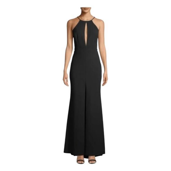 Jay Godfrey Bertoia Evening Gown Black Crepe Cutout Sleeveless Maxi Dress 8 - Picture 1 of 10